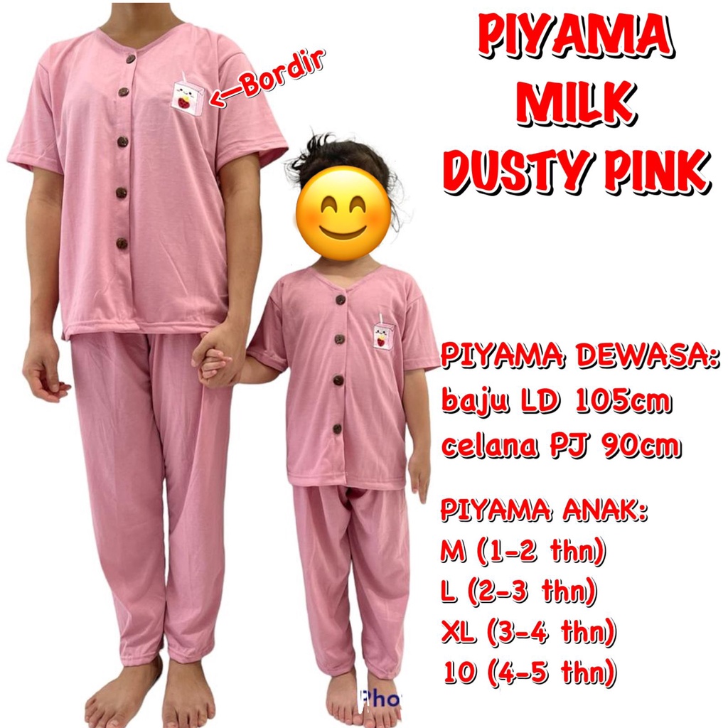 BAJU TIDUR BISA PASANGAN/COUPLE IBU ANAK MOM KIDS PIYAMA KAOS KANCING