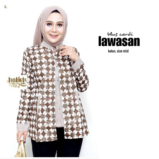 Blus cardi lawasan batik modern