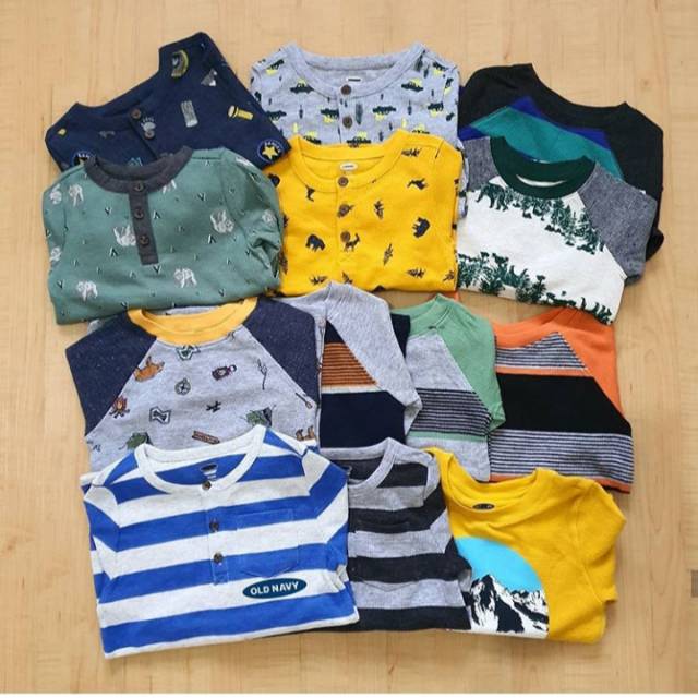 OLD NAVY THERMAL TEE BOYS KAOS OLD NAVY ANAK/ATASAN ANAK LAKI-LAKI LENGAN PANJANG MURAH