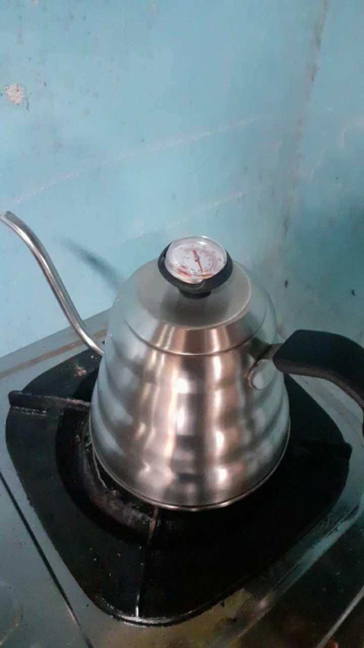 Coffee Maker Pot V60 Drip Kettle Teko Barista 1200ml Dengan Thermometer