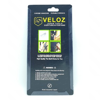 Veloz Kunci L Set 9 Pcs Hex Chrome Vanadium Steel Short Pendek