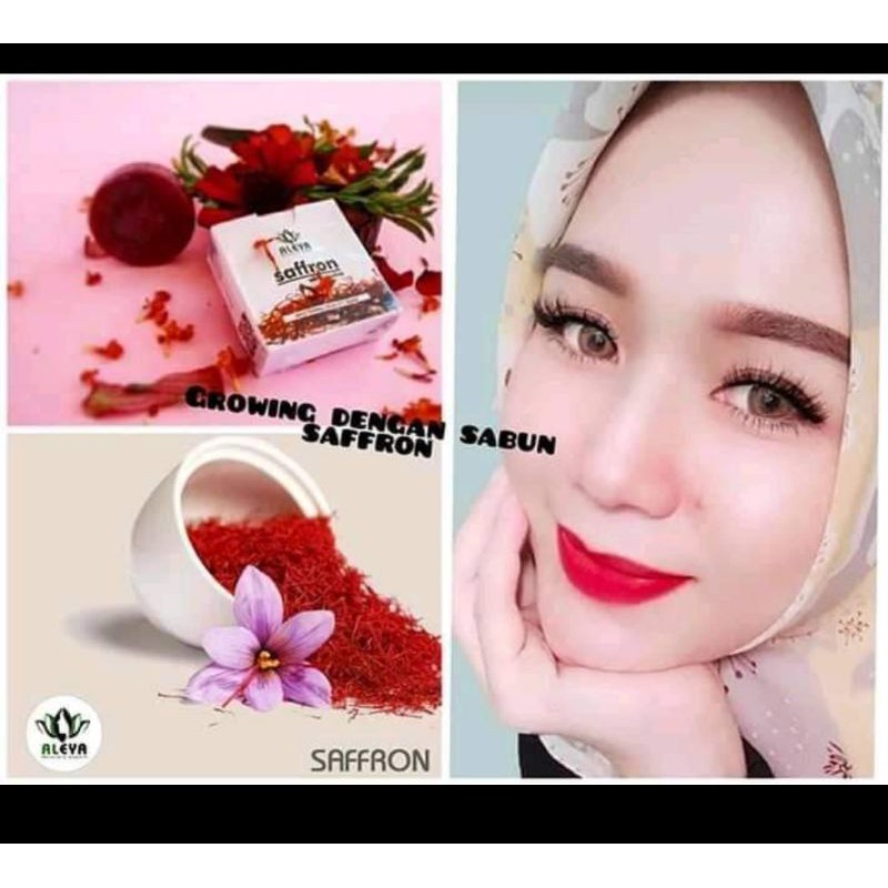 Best Seller Sabun Pemutih Wajah Saffron Aleya Penghilang Fek Komedo Jerawat Whitening Soap Terampuh