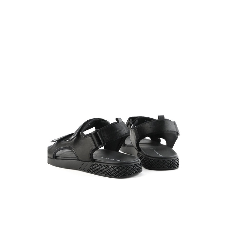 SANDAL SLIDE KULIT ANDRE VALENTINO PRIA ORIGINAL SLINGBACK HITAM AVM26