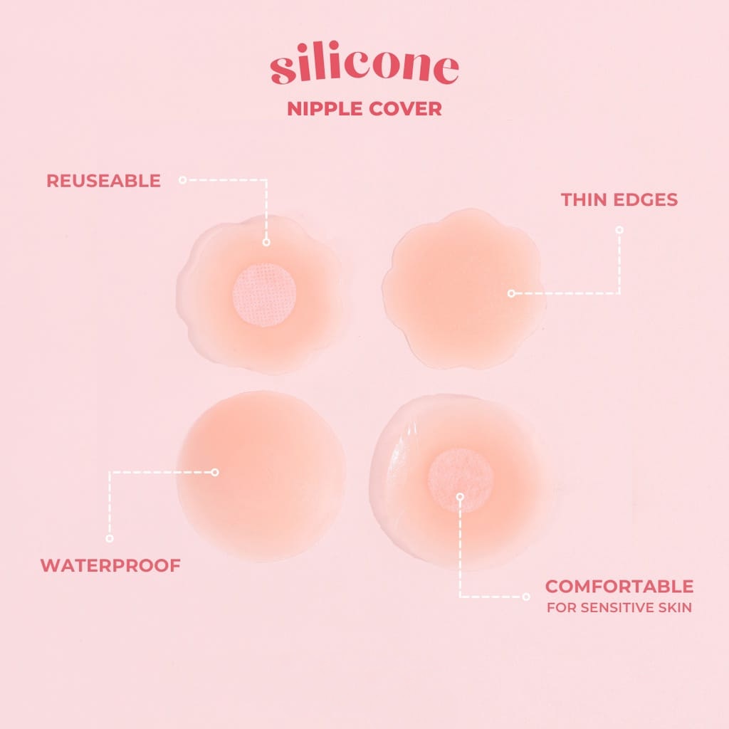 (1 PCS ) Nipple Pad invisible Silicone Bra Pad Nipple Reusable Adhesive Cover Penutup Puting Silicon Cover Nipple Patch Penutup Puting Payudara F680