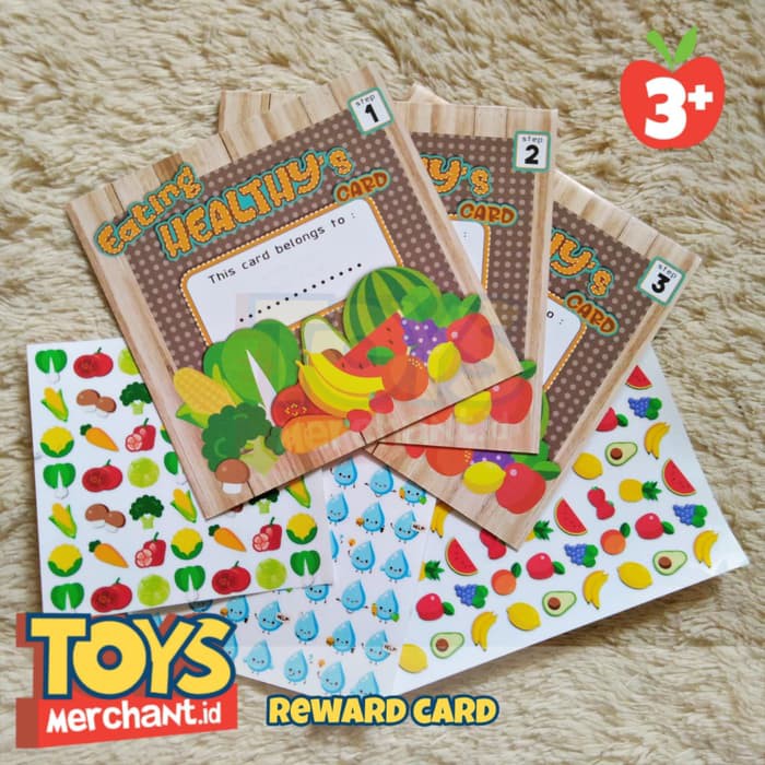 Reward Card Chart / Potty training / Tidy Up / Kartu Anak Makan Sayur