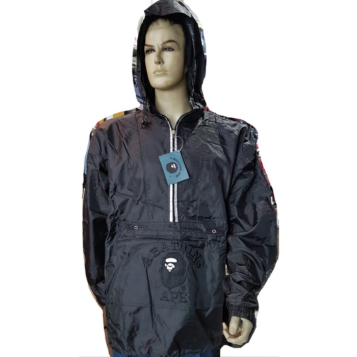 JAKET PRIA PARASUT WATERPROOF TAHAN AIR PARKA OBRAL BATHING APE BAPE MURAH MERIAH