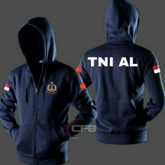 JAKET HOODIE ZIPPER TNI ANGKATAN LAUT AL