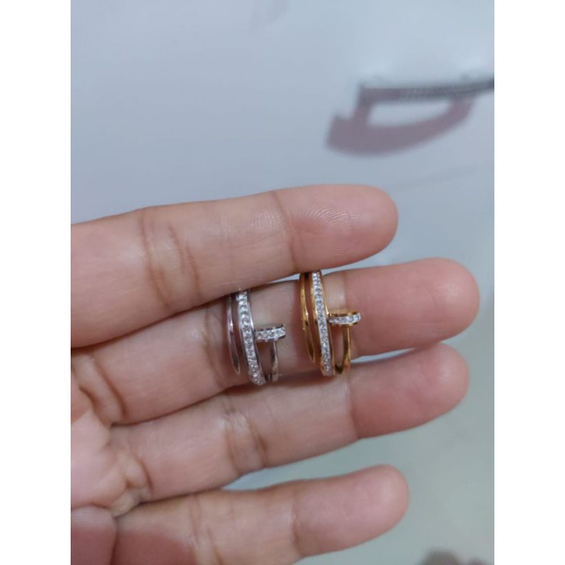 Cincin Paku Cartier Mata Titanium