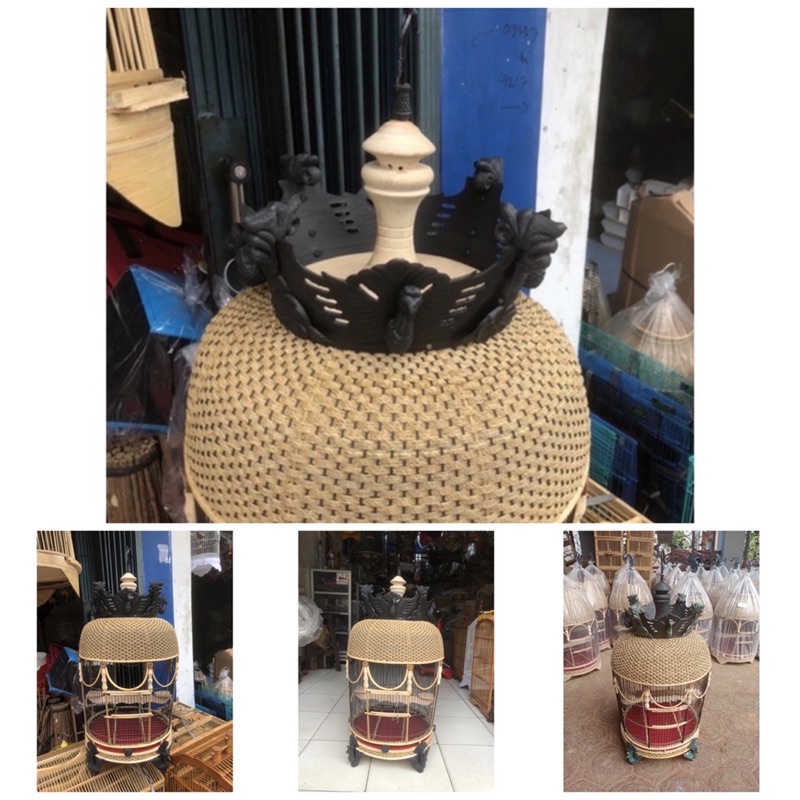 SANGKAR PERKUTUT RAJUT MAHKOTA MERAK