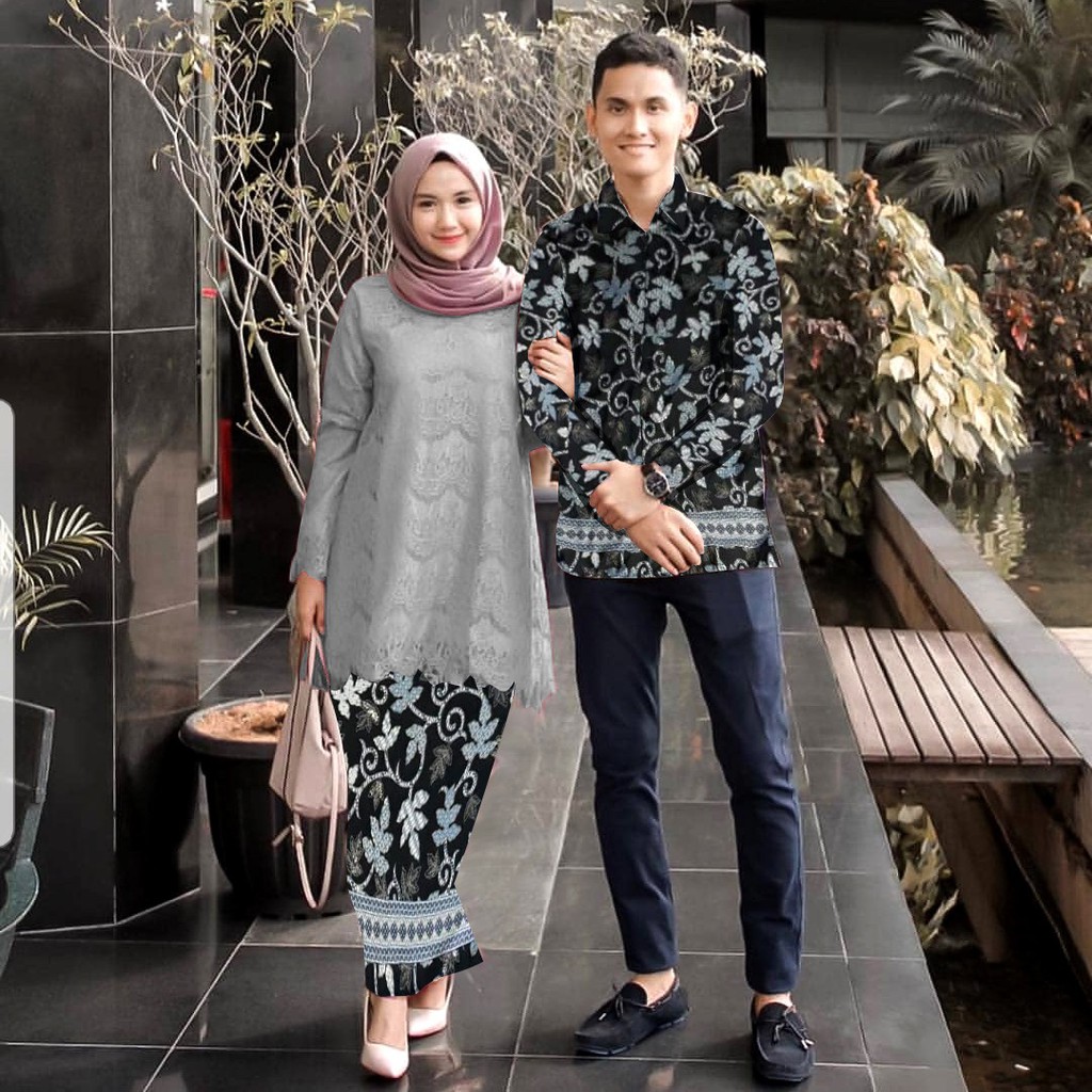 Baju Couple Wanita Pria 3in1 Kebaya batik brukat Good Quality