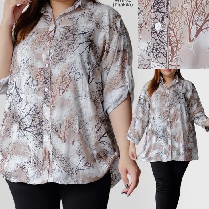 Model Baru.. BAJU ATASAN KEMEJA WANITA JUMBO BIG SIZE LD 130cm XXL XXXL 5226 OVERSIZE BAJU HAMIL KOR