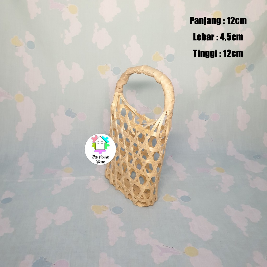 KERANJANG SNACK DARI ANYAMAN JINJINGAN BAMBU KECIL TAS KERANJANG SNACK DARI ANYAMAN JINJINGAN BAMBU KECIL TAS