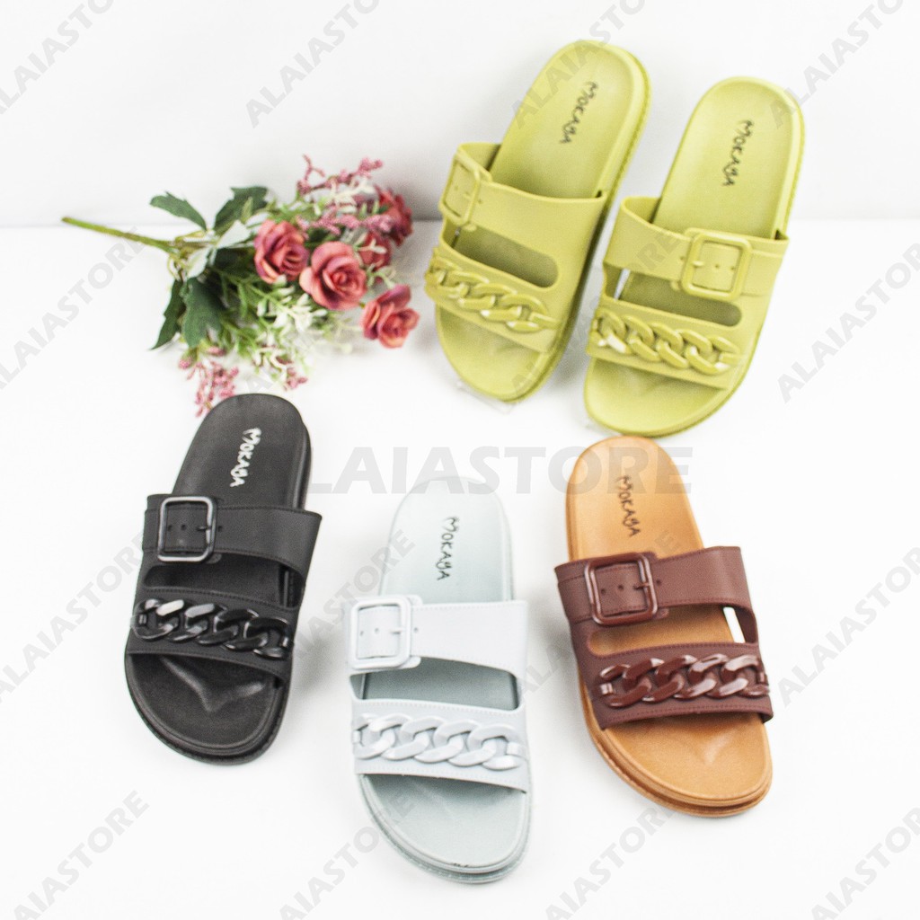 Sandal Slop Wanita Model Ban 2 Kokop - Balance 1962 &amp; Mokaya 501 / Sandal Slop Rantai Gesper Import