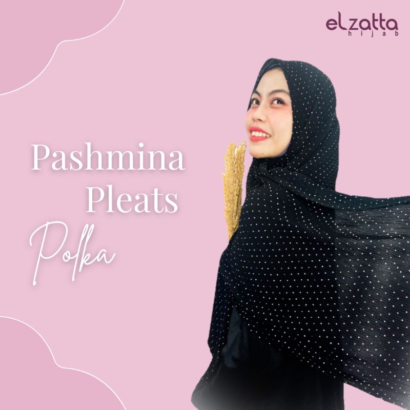 Pashmina Plisket Pasmina ceruty babydoll terbaru elzatta  Pashmina pleats polka
