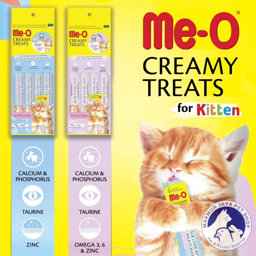 MeO Me-O Creamy Treats KITTEN Snack Kucing isi 4 pcs / 15gr x 4