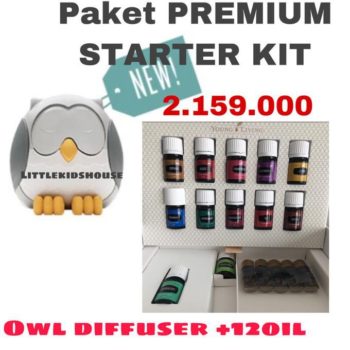 Paket Premium Starter Kit Young Living With Feather Owl Diffuser Suhaylah20