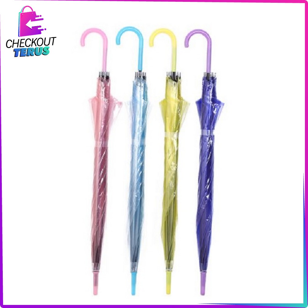 CT C433 Payung Transparan Japanese Korean Style Payung Tongkat Bening Polos Bisa Untuk Kado Souvenir Umbrella Simple Fashion Drama Kore