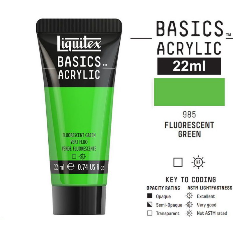 

LIQUITEX BASICS ACRYLIC 22 ML FLUORESCENT GREEN