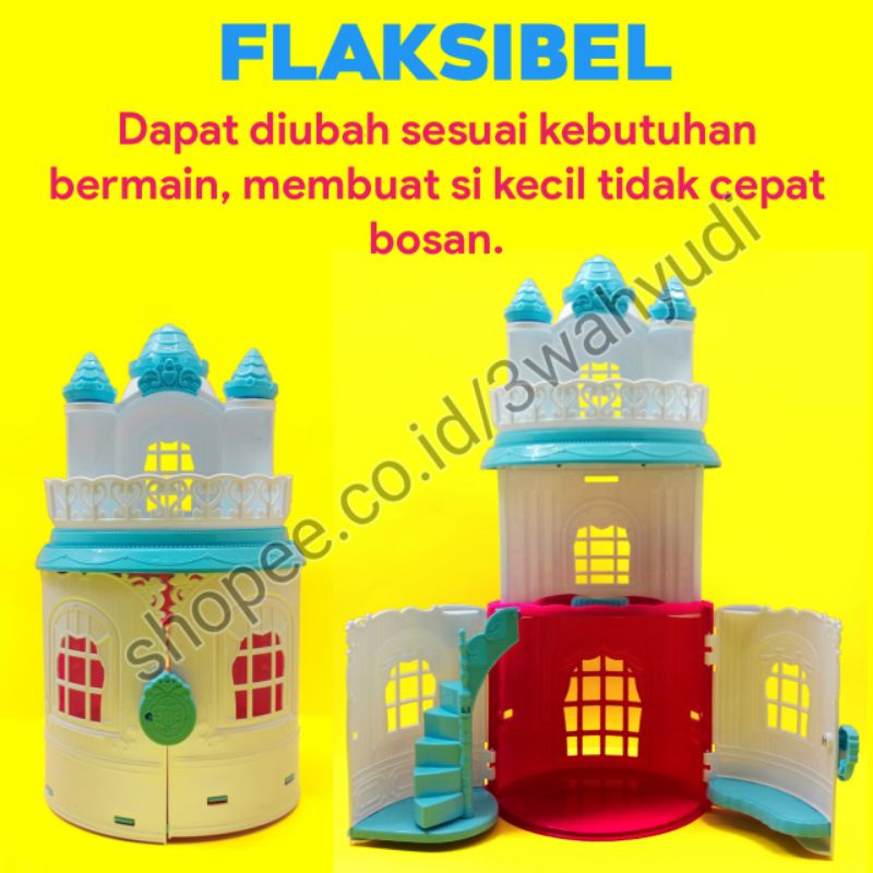 MAINAN KASTIL ISTANA BONEKA KUDA PONY SET LH4