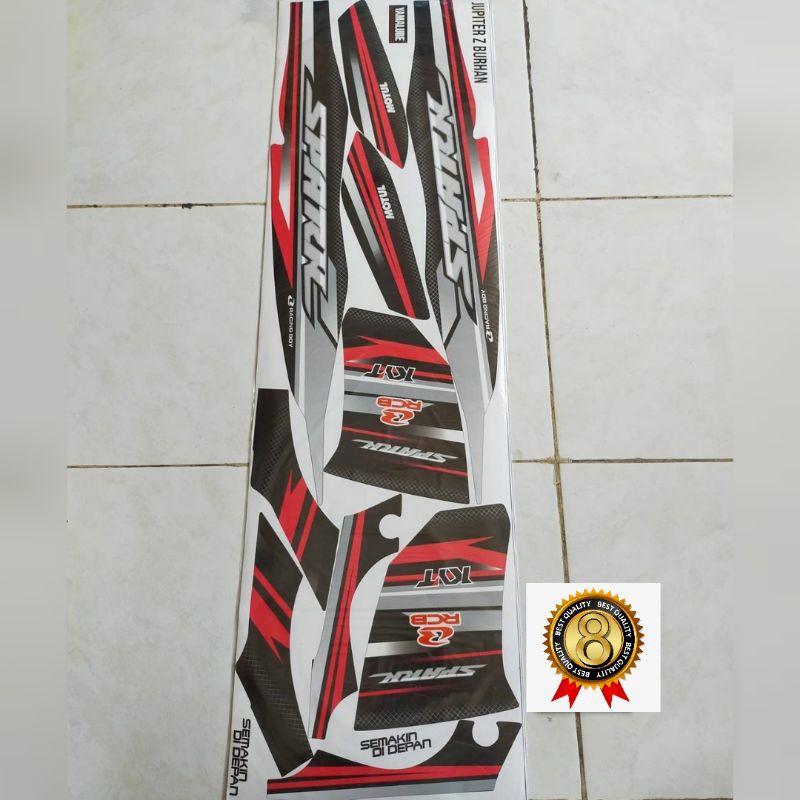 Striping Jupiter Z Burhan Hitam lis merah spark variasi kode 848