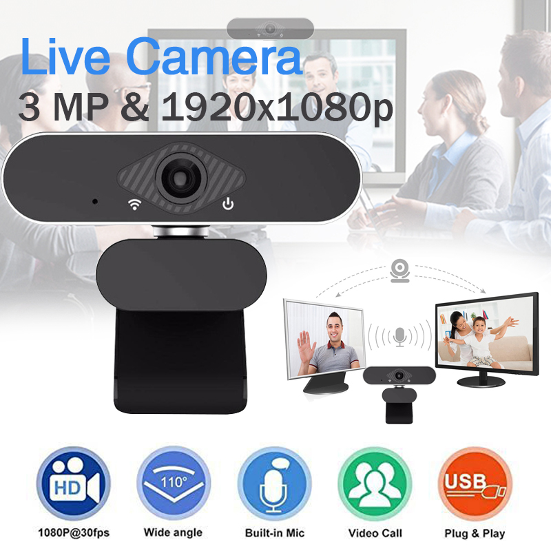 3 MP Web Camera  1920x1080p  for Computer PC Laptop for Video Conferencing Netmeeting 30FPS