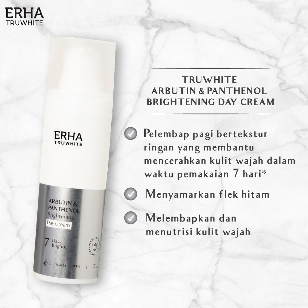 ERHA Truwhite Arbutin &amp; Panthenol Brightening Day Cream 30g ~ ORIGINAL 100%
