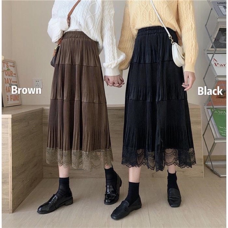 Rok Suede Panjang Tile / Rok Suede Premium