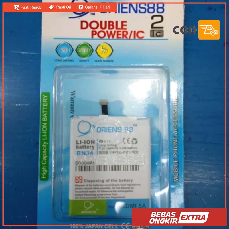 BATERAI BATRE BATTERY XIAOMI REDMI 5A BN34 5000MAH DOUBLE POWER