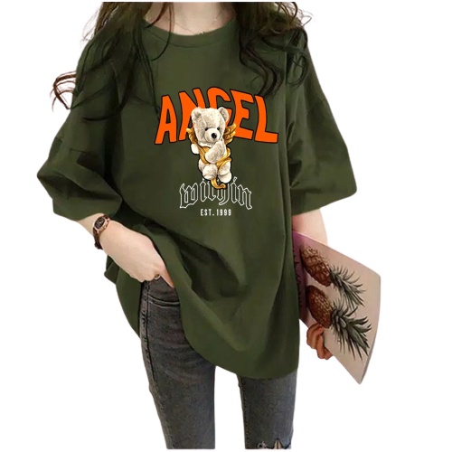 Kaos Wanita Oversize TEDDY ANGEL Jumbo SIze XXL/ kaos wanita santai