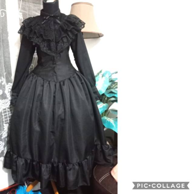 dress lolita gaun lolita rock panjang (HABIS)
