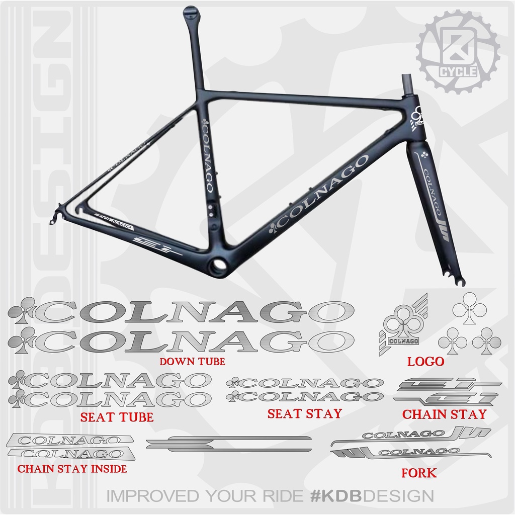 Decal Frame COLNAGO custom Roadbike Klaten Decal Bike Stiker Sepeda