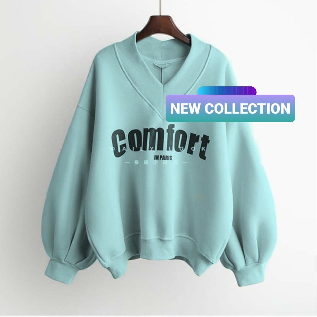 SWEATER WANITA COMFORT // ATASAN WANITA UNISEX // CREWNECK OVERSIZE SWEATSHIRT PREMIUM TEBAL HALUS TERBARU,