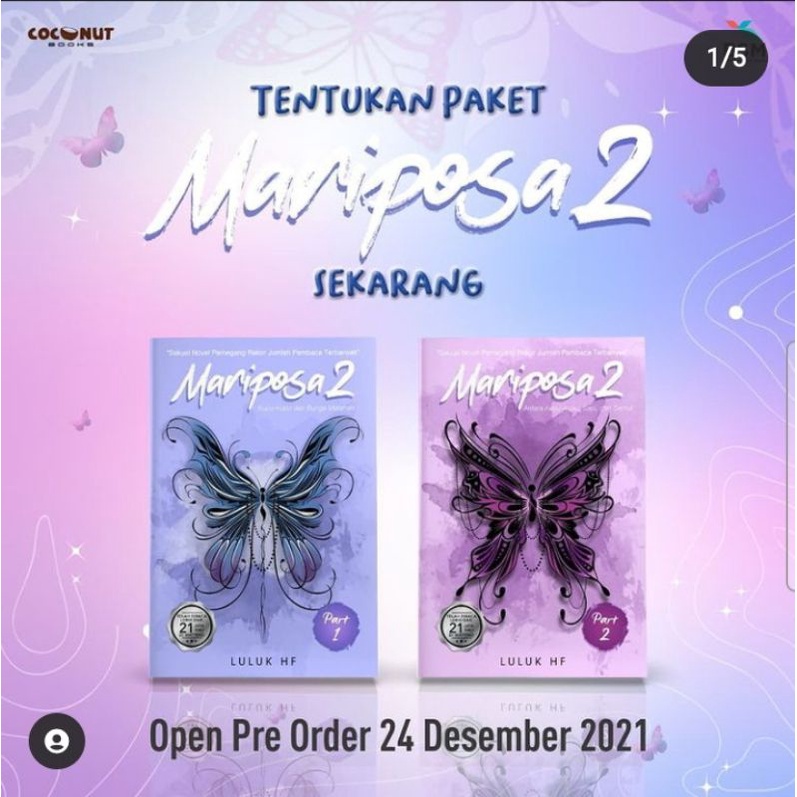 OPEN PO NOVEL MARIPOSA 2 KARYA LULUK HF