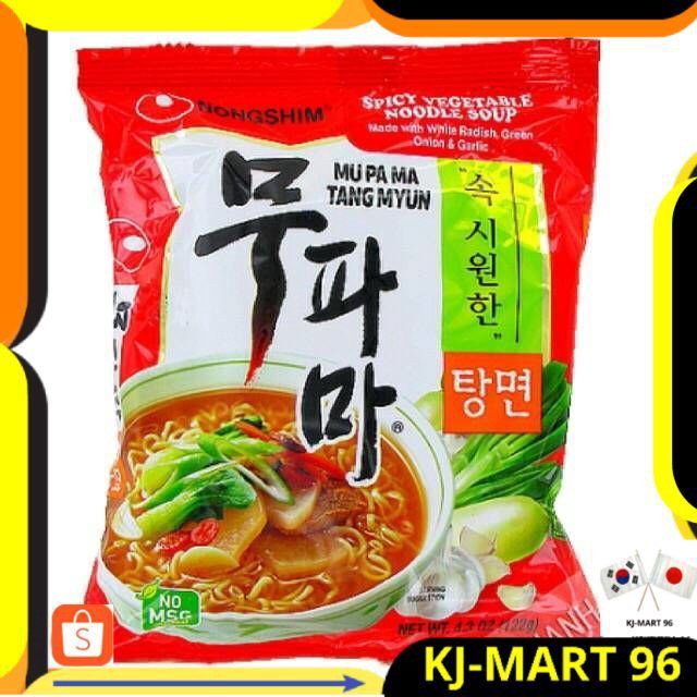

MAKANAN KOREA/KOREAN FOOD/MIE KOREA INSTANT NONGSHIM SPICY VEGETABLE NOODLE SOUP MU PA MA TANG MYUN
