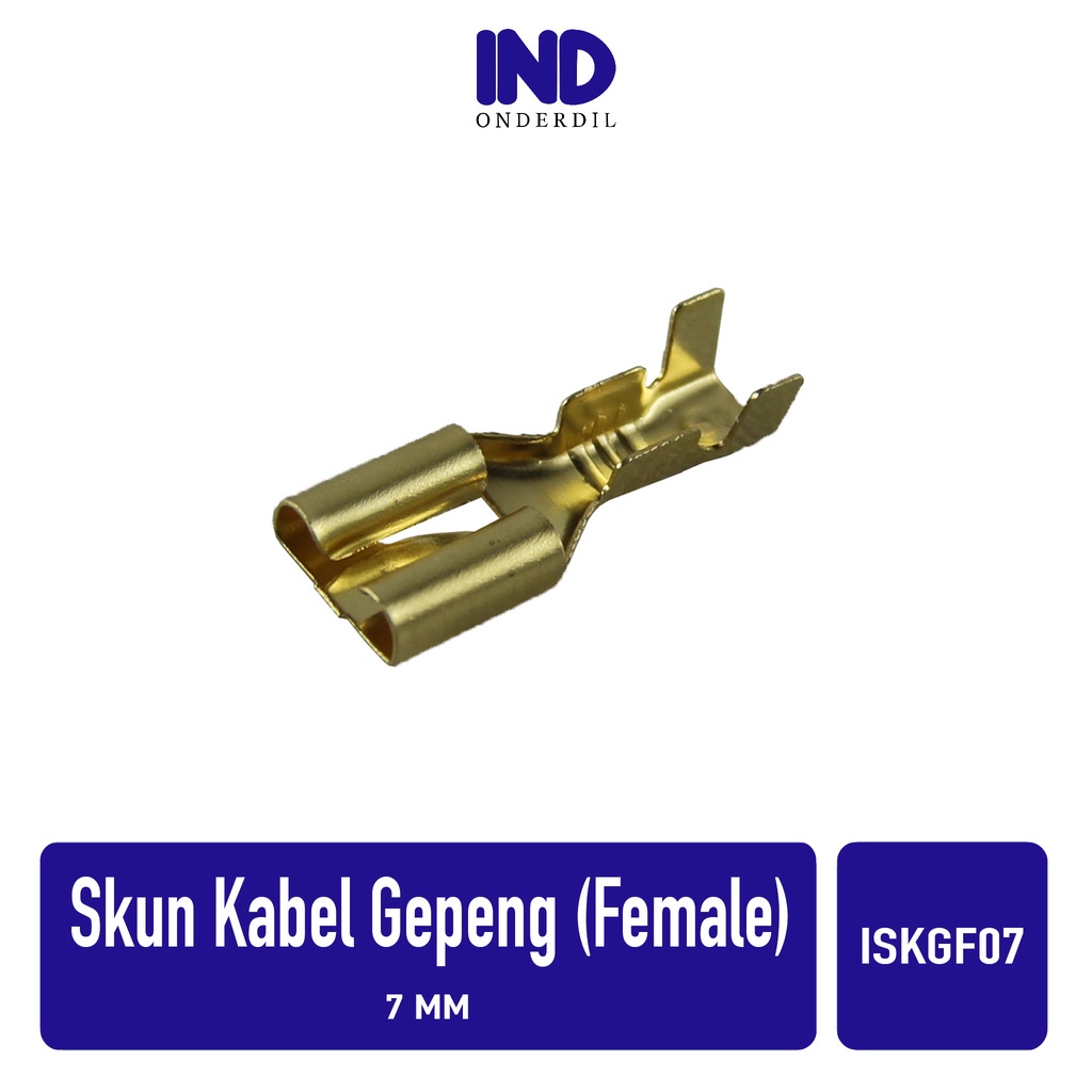 Skun-Sekun-Terminal Kabel Gepeng-Pipih Female-Cewe-Perempuan Socket-Soket Besar Kuningan 7 mm 7x19