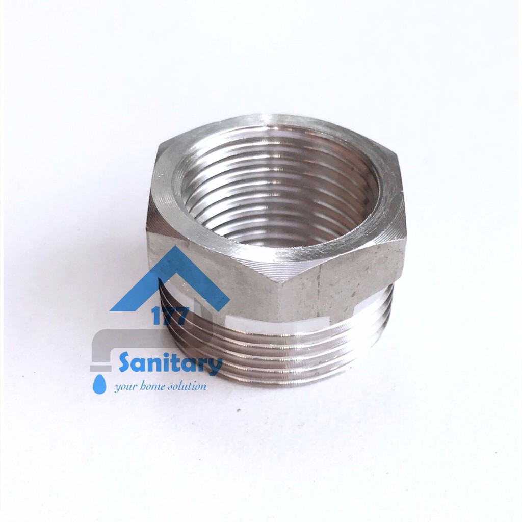 Sokran stainless 3/4 ke 1/2 inch sock kran S03-sambungan kran pipa fitting vokring fitting pipa pipe nepel plok sok/X9