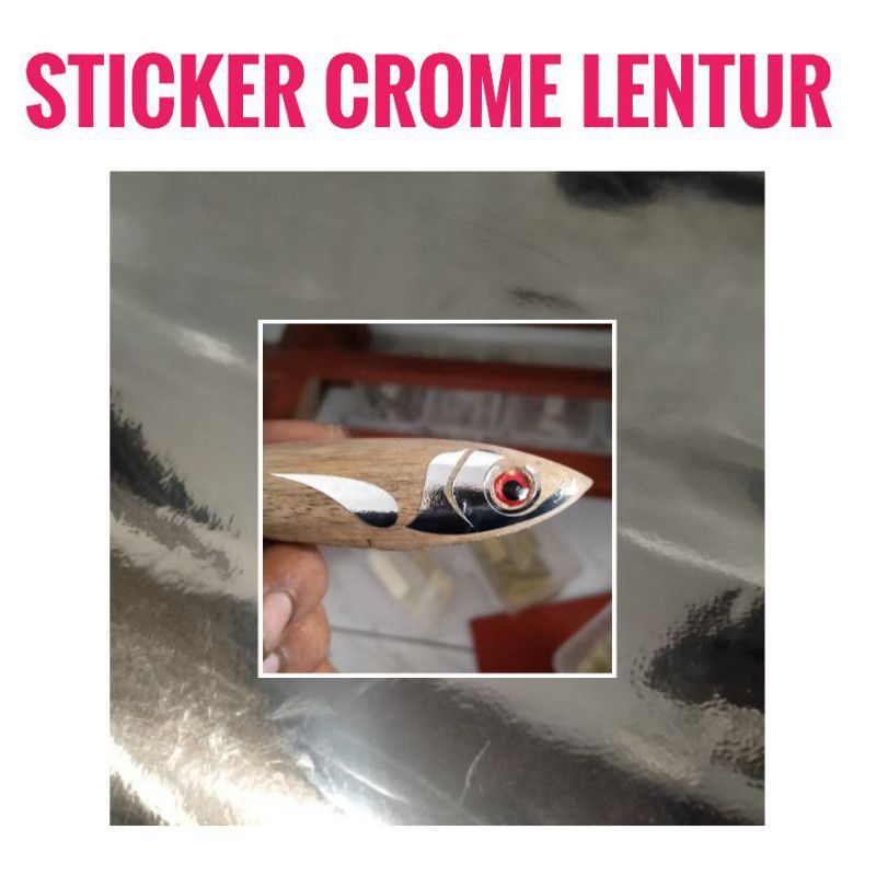 Stiker CROME LENTUR Vinyl Sticker Stamping Popper Metal Jig