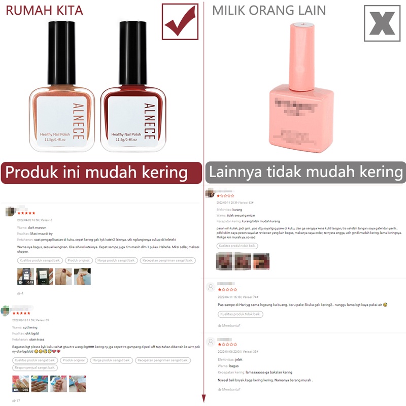 ALNECE 【Bisa Sholat✔️】 KUTEK/KUTEK PEEL OFF/ KUTEKS/HALAL KUTEKS/ UNTUK SOLAT CAT KUKU HALAL MUSLIMAH BERBASIS AIR