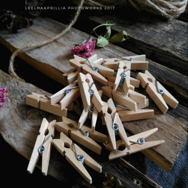  Jepitan  kayu woodenclip jepitan polaroid  plain ukuran 