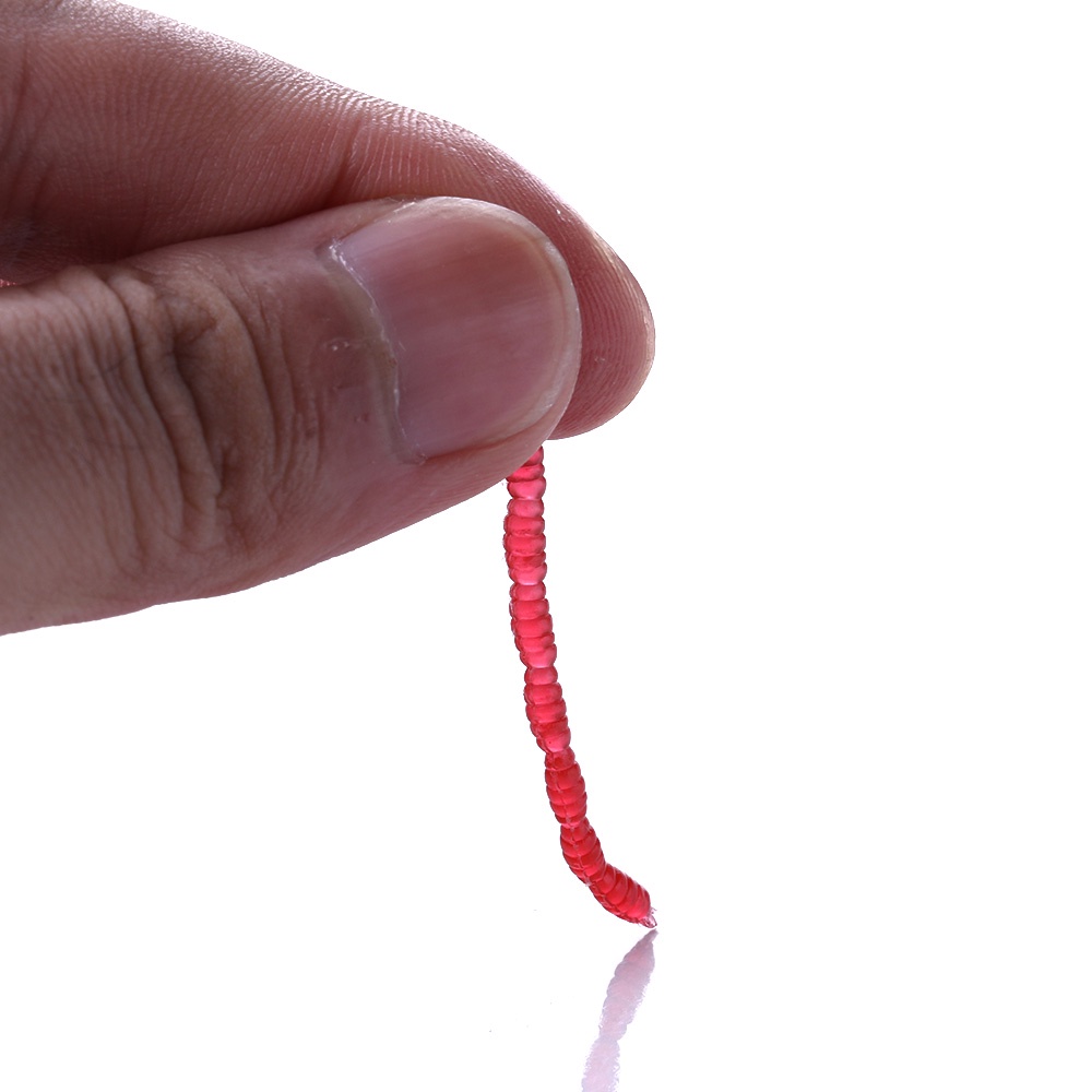 HENGJIA 100pcs/packet Soft Umpan Cacing SoftWorm Pancing Swimbait Ikan Fishing Lure Bait Bass Tackle