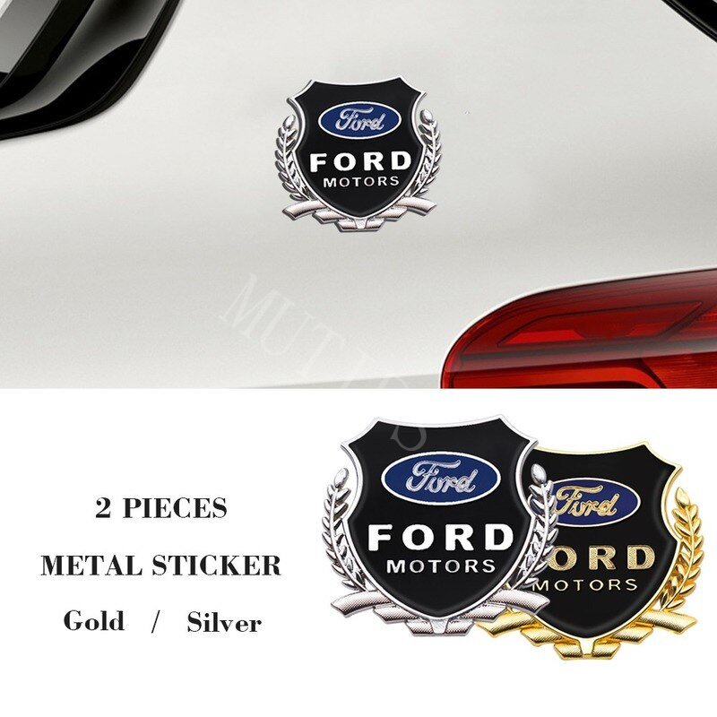 2pcs Stiker Logo 3D Bahan Metal Untuk Mobil Ford Focus Everest Mustang Fiesta Ranger