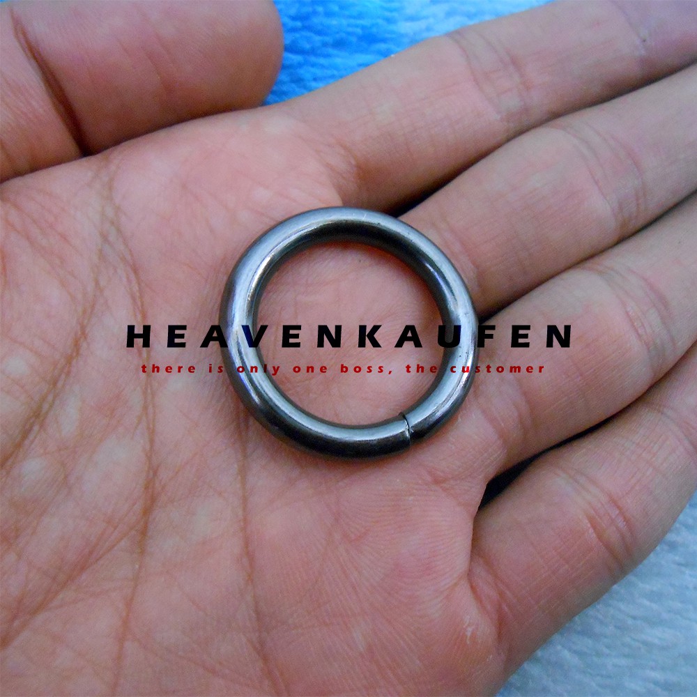 Ring Bulat / Ring O Black Nikel Hitam 2 cm Tebal 4 mm