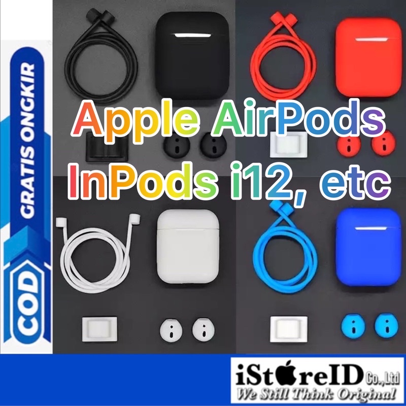 istore id   apple airpods  acc  3  1 st 2 nd gen  4 in 1 inpods i12 i9s i11 tws silicon polos macaro