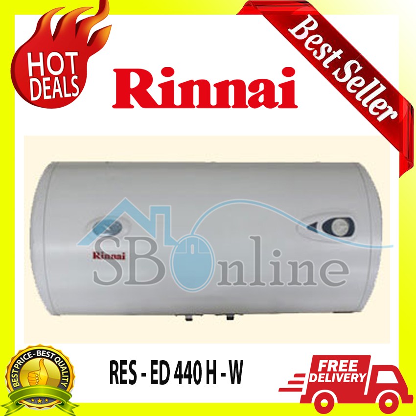 RINNAI Water Heater Listrik Horizontal 40 Liter RES-ED440H-W