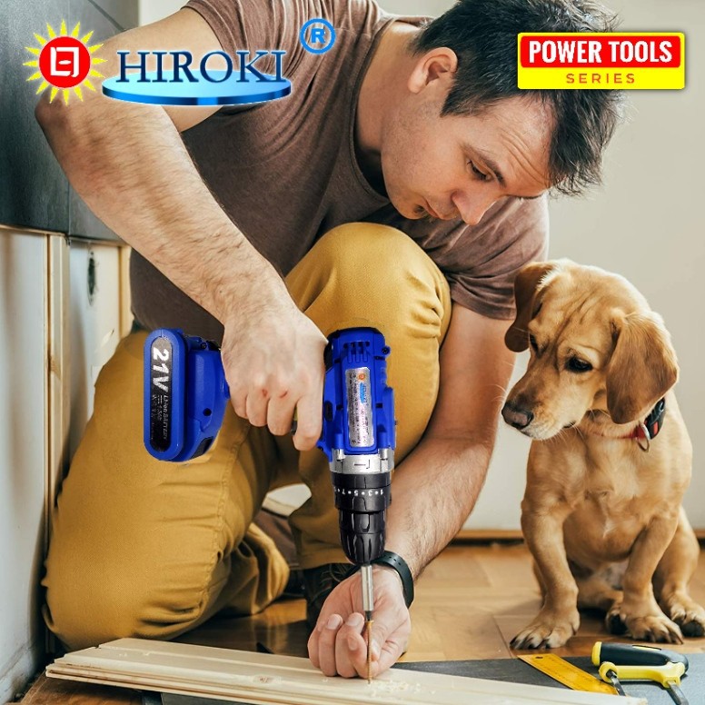 HIROKI BOR CORDLESS POLISHER MULTI FUNGSI BATERAI 21 V POLES KENDARAAN ROOFING BAUT SKRUP KAYU BESI