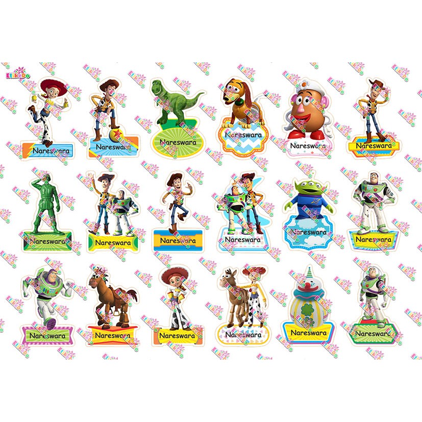 

LABEL NAMA TOY STORY 72 STIKER - ANTI AIR/ROBEK/LUNTUR -4 Nama TY1M4