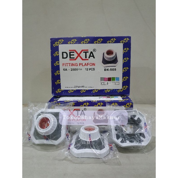 Fiting/Fitting Plafon/Rumah Lampu Plafon E27 Segi 4 Dexta DX-505  SNI