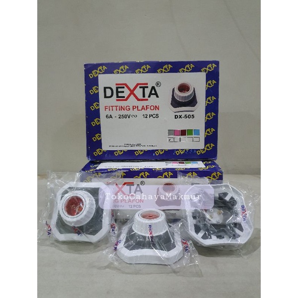 Fiting/Fitting Plafon/Rumah Lampu Plafon E27 Segi 4 Dexta DX-505  SNI