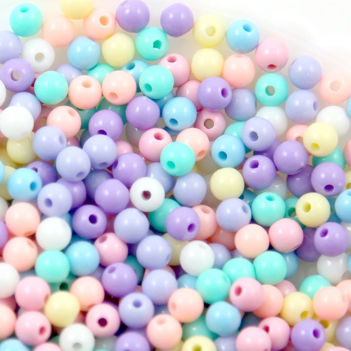 10 gr Manik-manik Mote Susu bagian 4 mm 6mm 8mm ( Warna