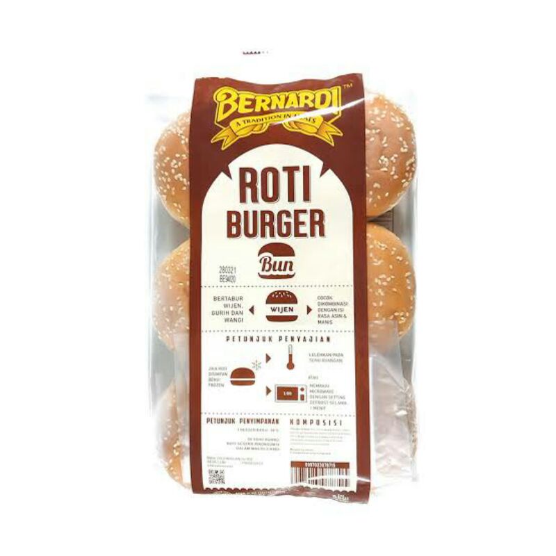 

Roti burger wijen bernardi/roti bun/ring bulat isi 6 pcs